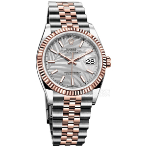 VS厂劳力士间玫银面棕榈叶日志36m丹东3235机